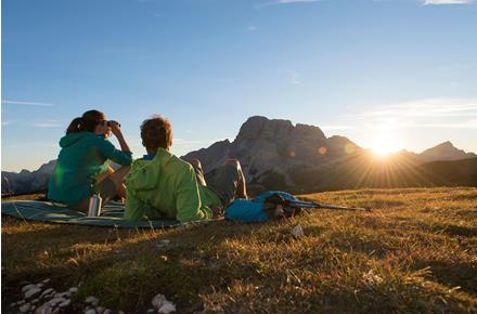 Two hikers enjoy the view