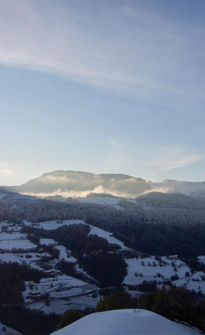 Aussicht vom Balkon im Winter